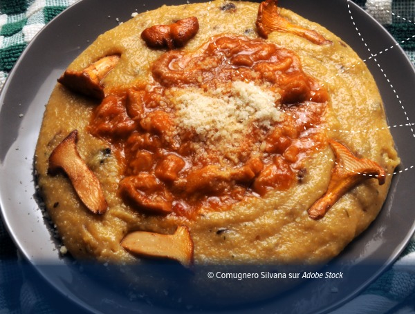 Une assiette de pulenda